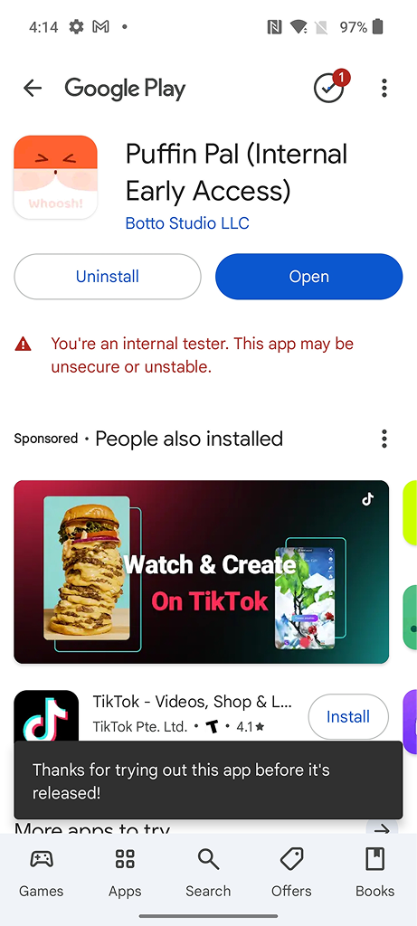 Open app
