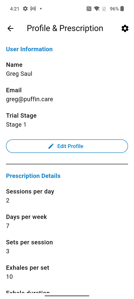 Edit profile
