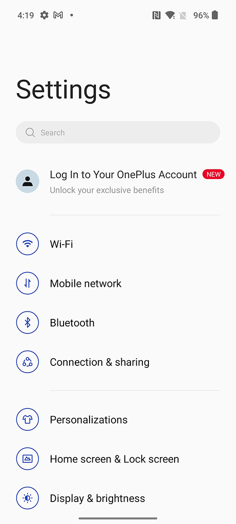 Android settings